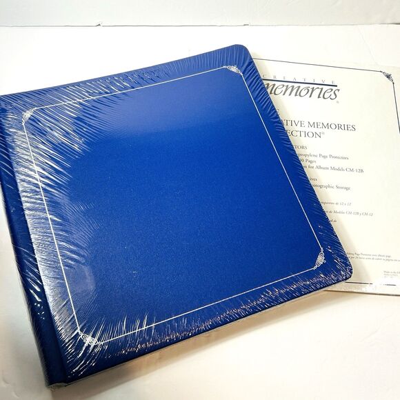 Creative Memories 12x12 Blue Album Silver Accent 15 Pages + Protectors NEW - Picture 1 of 7